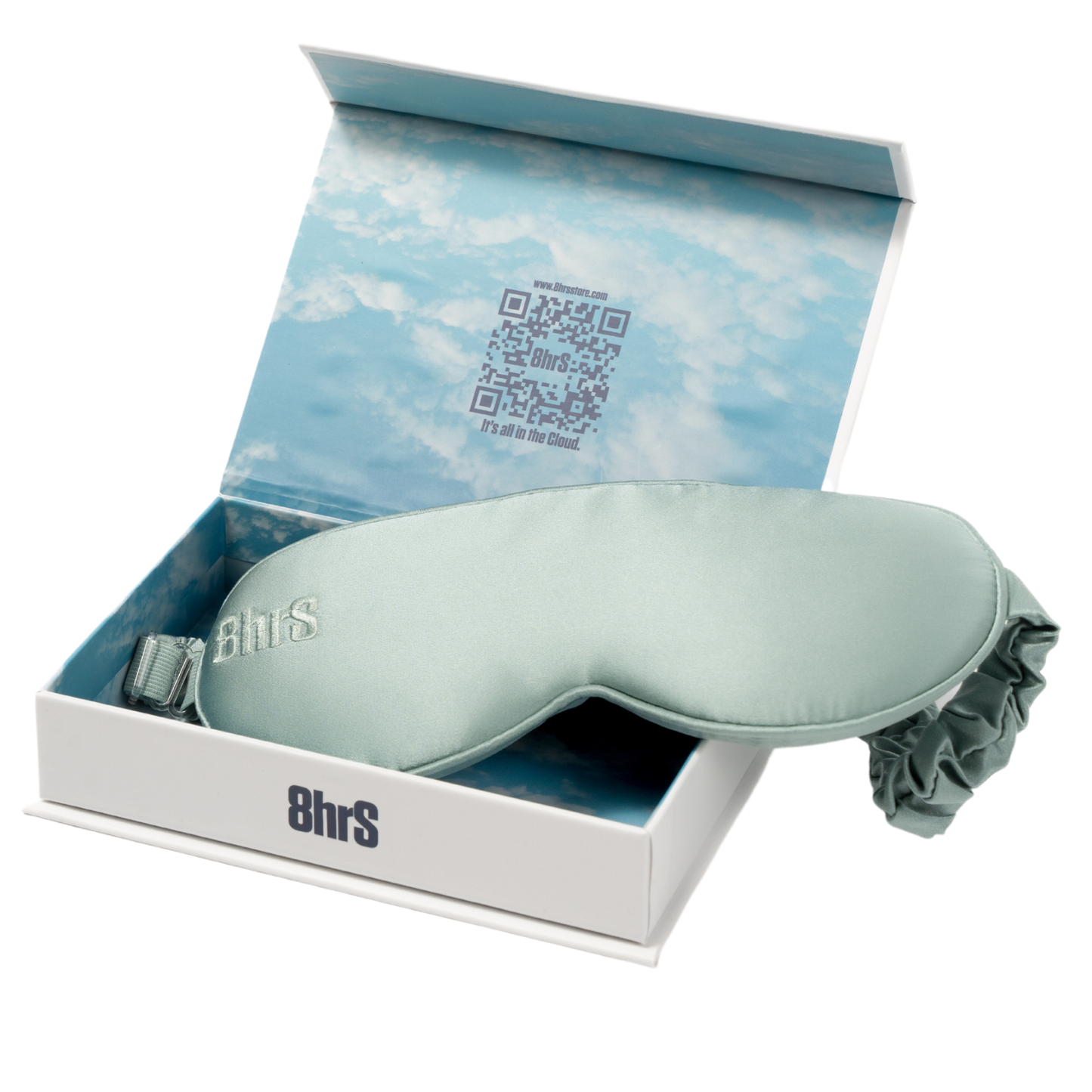 3D Contour Slaapmasker van Moerbeizijde - Salie Groen